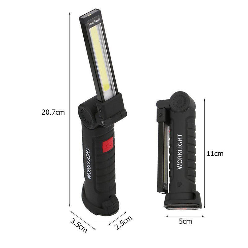 COB LED Flashlight Rechargeable Work Camping Folding Night Light (2pcs)