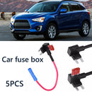 5pcs Car Mini Blade Fuse Holder Add-A-Circuit Fuse TAP Adapter with 5 Car Fuses