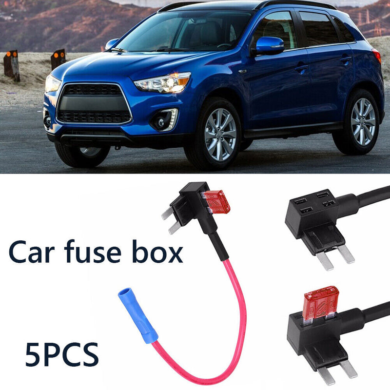 5pcs Car Mini Blade Fuse Holder Add-A-Circuit Fuse TAP Adapter with 5 Car Fuses