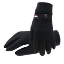 Men Touchscreen Cycling Gloves Full Finger Fleece Riding Mittens (Black) Newly