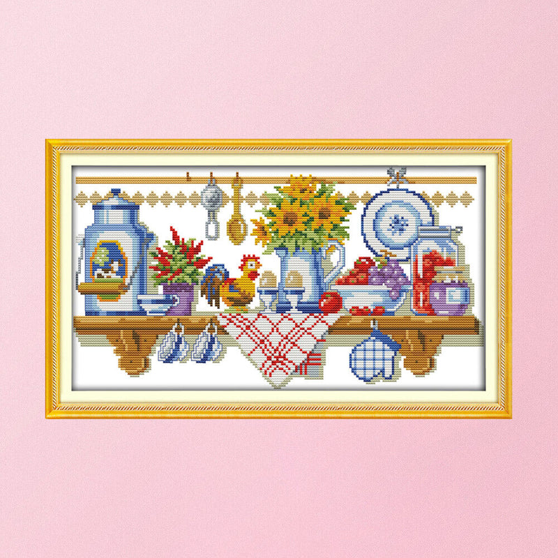 Home Cross Stitch 14CT Stamped Embroidery DIY Handwork (J169 Kitchen) Newly