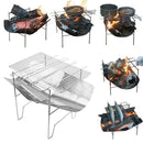 Stainless Steel BBQ Grill Rack Portable Folding Camping Mini Bracket (C) Newly