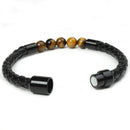 Jewelry Reiki Beads Magnetic Buckle Braided Bangle 8mm Lava Stone Mens Bracelet