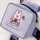 Pet Cat Dog Backpack Printed Chest Strap Harness Traction Rope (Purple L) Newly