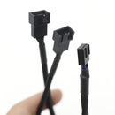 CPU PC Case Fan 4 Pin Extension Y Splitter Cable 4 Pin to 3/4 Pin (Black)