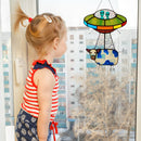 UFO Alien Cow Sign, Window Hanging Suncatcher, Cute Ornaments for Kids Bedroom