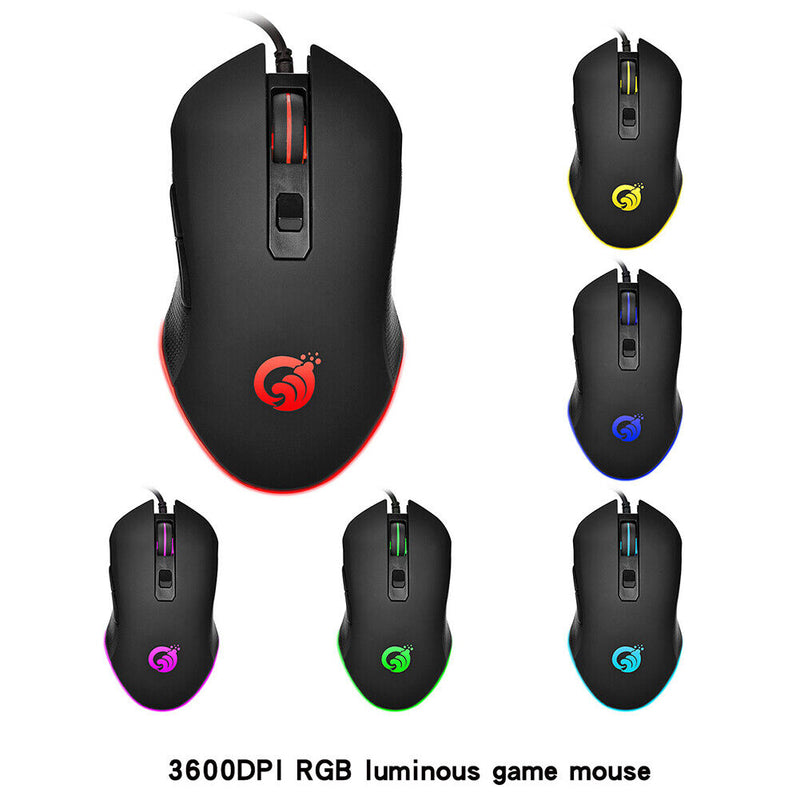 G70 Wired RGB 6-Button Gaming Mouse 3200DPI Adjustable Optical Ergonomic Mouse