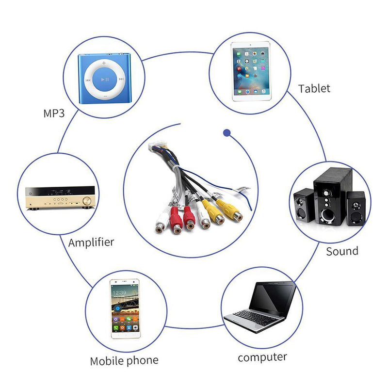 Tuankay Car Stereo Adapter Cable for Harness, 20-Pin Male to 6x3.5mm