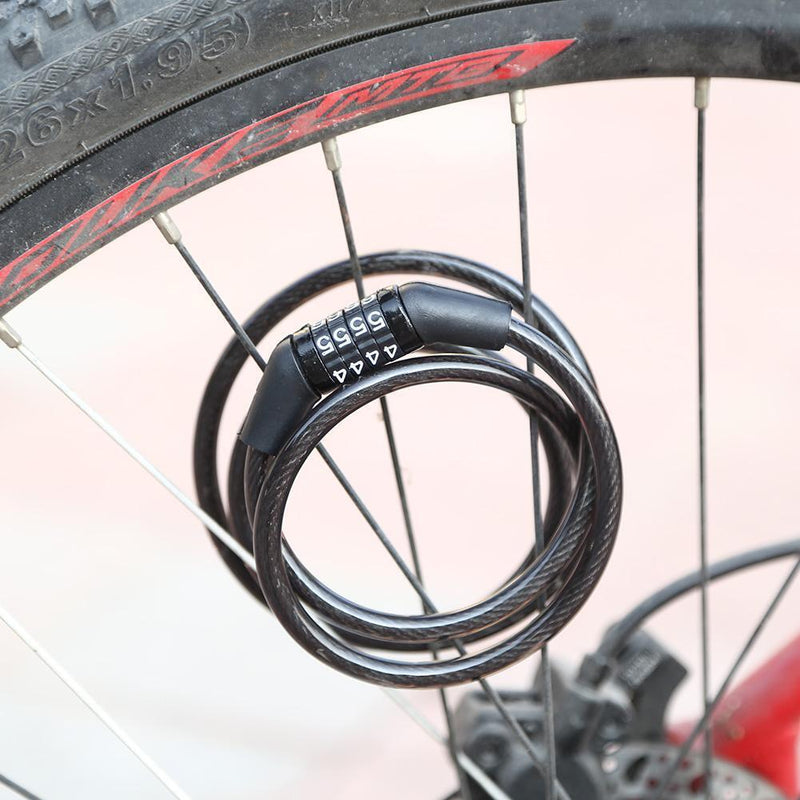 110cm Bicycle Chain Block Lock 4 Digit Code Combination Anti-theft Cable Lock