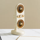 #A Desktop Electric Fan Double Head Clip-on Fan USB Charging Cooling Equipment