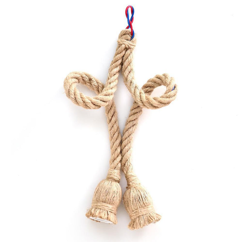 3.28ft Hemp Rope Electric Wire for DIY E27 Bulb Pendant Light (Double Head)