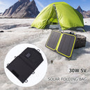 30W 5V USB Solar Panel Pack Portable Outdoor Foldable Charger with Carabine