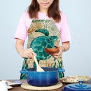 Kitchen Linen Apron Sea Turtle Print Home Restaurant Cooking Baking Bibs