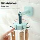 Kitchen Hook Folding Rotable Self Adhesive Cutlery Hang Holder (Blue) Newly