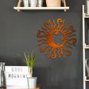 Wall Art Sun Moon Stars Decor Metal Sculpture for Indoor Outdoor (Yellow) Newly