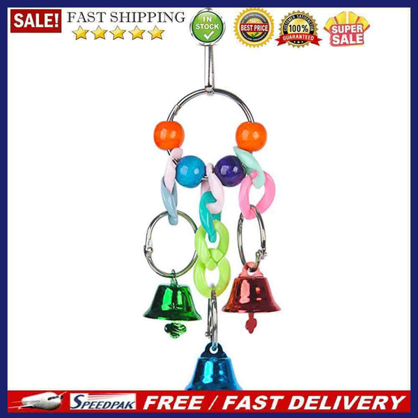 Funny Colorful Swing Standing Bell Small Parrot Bird Cage Hanging Jewelry Bel