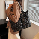 Fashion Women Cotton Padded Totes Winter Ladies Crossbody Bags Adjustable Casual