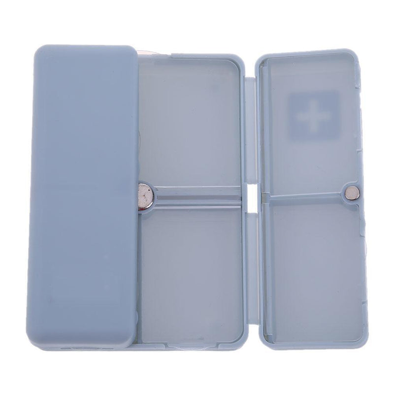 7 Grids Weekly Pill Box Magnet Lid Tablet Storage Box Pill Splitter(Blue)