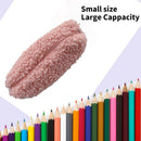 Stationery Storage Plush Pen Case Student School Cosmetic Organizer (Pink) Newly