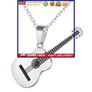 Chain Necklace Titanium Steel Guitar Pendant Necklace Jewelry for Women Men