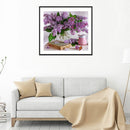 5D DIY Diamond Painting Purple Flowers Cross Stitch Embroidery Mosaic Kit Newly