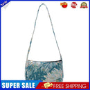 Fashion Women Floral Letters Printed Shoulder Underarm Bag Handbags (Blue)