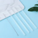 Transparent Wedding Drinking Straight Tube Reusable Glass Straws Clean Brush