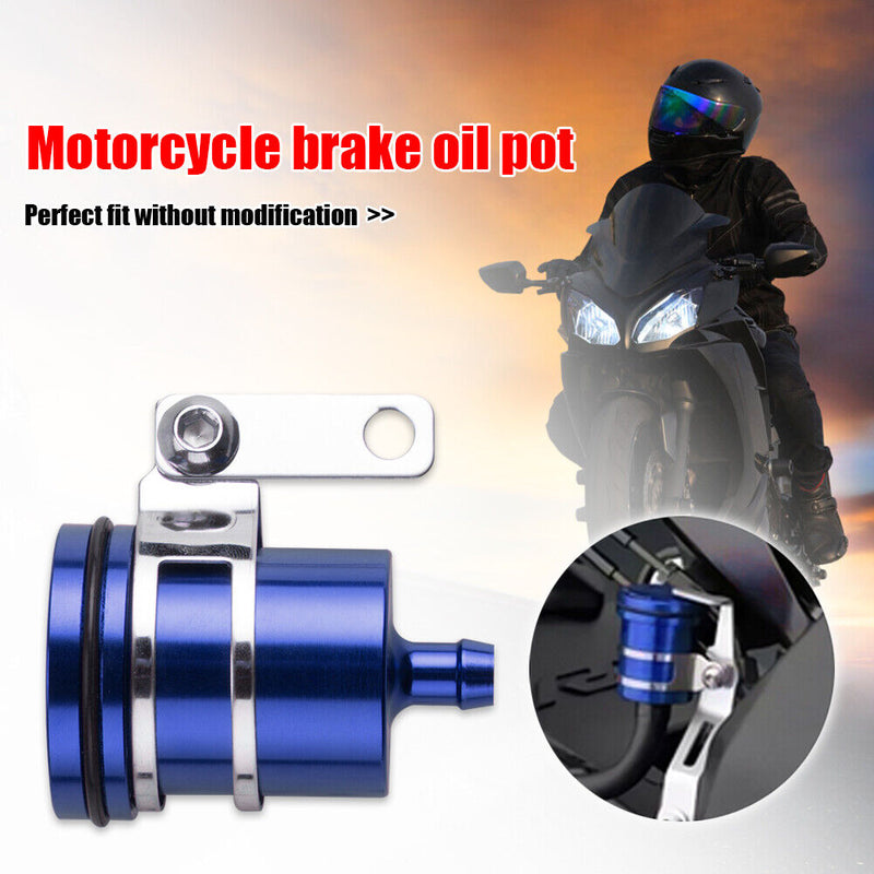 Universal Motorcycle Brake Fluid Reservoir Clutch Tank Oil Fluid Cup (Blue)