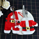 2pc Christmas Santa Claus Pants Cutlery Bags Covers Xmas Tableware Decor