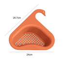 Colander Sink Strainer Kitchen Sink Shelf Faucet Hanging Basket (Orange) Newly