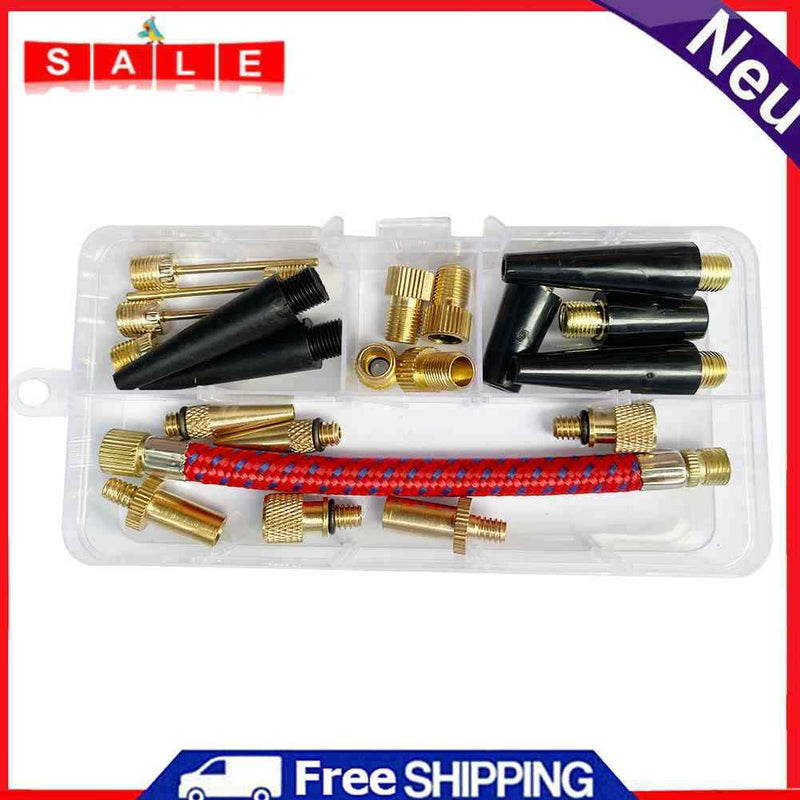 21pcs Bicycle Air Tire Pump Adapter Ball Valve Connector Bike Tyre Accessories
