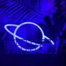 Elliptical Planet Shaped Sign Neon Lamp LED Dual Use Night Light Decor (B) Newly