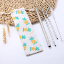 5pcs Stainless Steel Drinking Straw+Cleaner Brush Coffee Tool (Pipette-A)