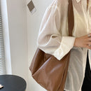 Fashion Women Solid Color Shoulder Tote Bag PU Leather Large Capacity Handbags