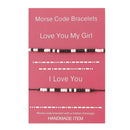 Bracelet Beach Jewellery Beaded Morse Code "love You My Girl" Cord Gift`