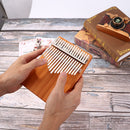 Pine Wood Kalimba Percussion Musical Instrument 17 Keys Thumb Piano (A) Newly
