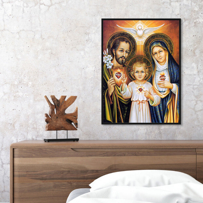 Religious Family Colouring Oil Canvas DIY Hand Painted Paint By Numbers Gift Kit