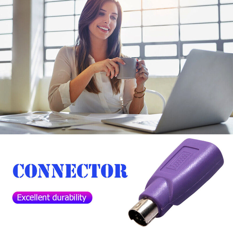 2pcs PS2 Male to USB Female Adapter Computer Mouse Keyboard Converters