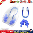 Anti-noise Waterproof Swimming Protective Earplugs + Nose Clip Kits (Blue) Newly