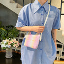Cute Sequins Cat Crossbody Bag Leather Women Kids Small Purse Messenger Handbags