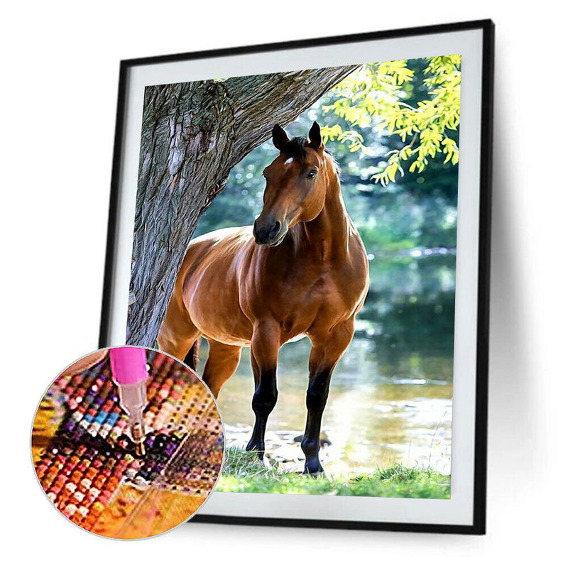5D DIY Diamond Painting Kits Full Round Drill Horse Mosaic Picture Animal Crafts