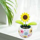 Solar Car Ornament Swing Flip Flap Pot Sunflower Auto Interior Decorations