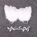 5x2pcs/set 0-6M Baby Leaf Hairband Feather Angel Wings Newborn Photo Props