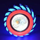 Dual Halo Motorcycle 12V-85V Projector Hi/Lo Beam LED Red Blue Halo Newly