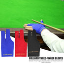 5pcs Billiards Three Fingers Glove Left Hand Billiard Glove Free Size (Red)