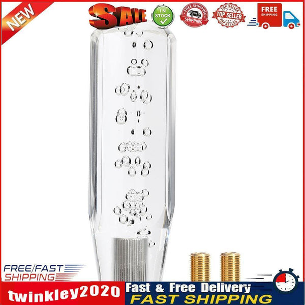 Bubble Crystal Car Gear Shift Knob Manual Gear Stick Lever Knob (White) Newly