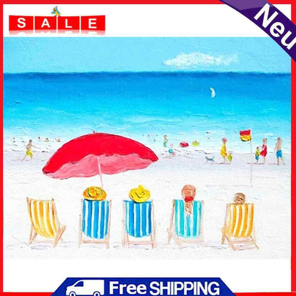 Painting By Numbers DIY Beautiful Beach Wall Picture Hand Painted Handwork Craft