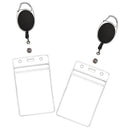 Clear Reel Clip Credit Card Case Retractable Badge Holders ID Card Holder