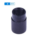 4pcs Auto Bicycle Tire Valve Caps Dust Covers for Schrader Valve (Black)