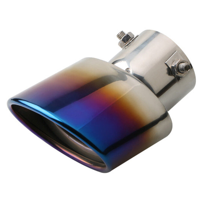 Car Bent Exhaust Muffler Tip Bolt-on Slant Cut 2.5 inch ID Inlet (Blue) Newly